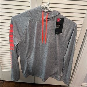 Under Armour Heather Gray Hoodie with Pink Details